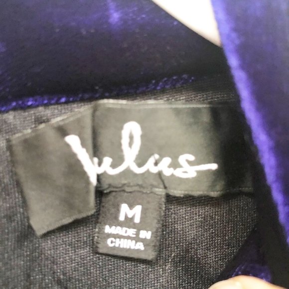 Lulu's Women's Blue Velvet High Neck Mini Dress M - Picture 4 of 6